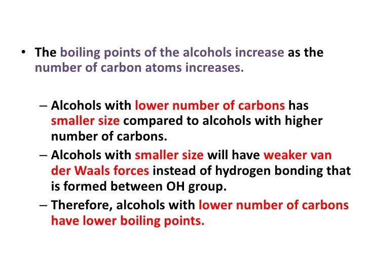 Introduction of alcohol