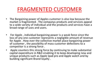 porters five force model with respect to apple inc | PPTX