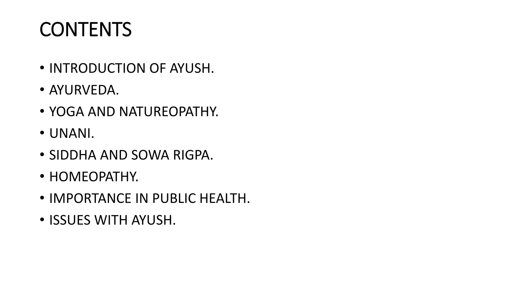 Introduction of ayush | PPTX