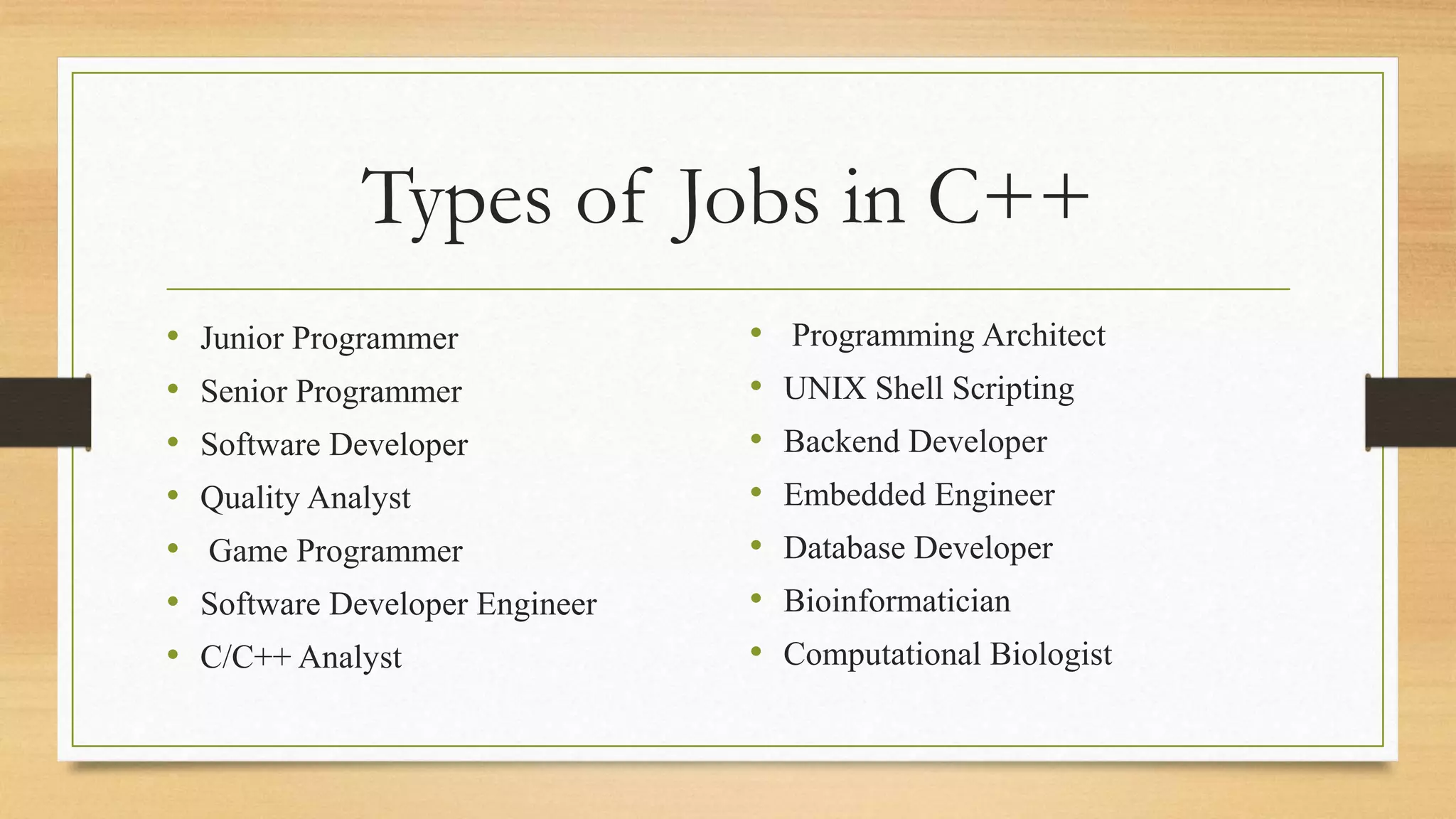 Introduction of c++ course | PPT