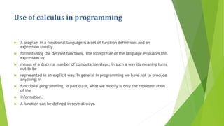 Introduction of calculus in programming | PPT
