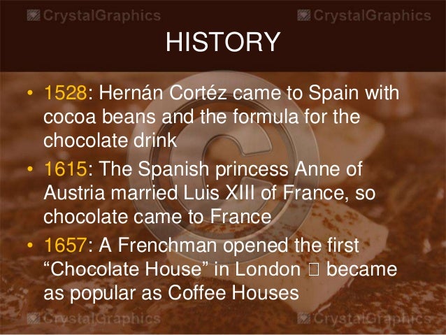 an introduction to the history and the distribution of cocoa Cocoa, the food of the gods and the electuary of lovers, has captivated humanity with its exotic flavor and sensuous mouth feel well done, bravo. an introduction to the history and the distribution of cocoa Cocoa, the food of the gods and the electuary of lovers, has captivated humanity with its exotic flavor and sensuous mouth feel well done, bravo.