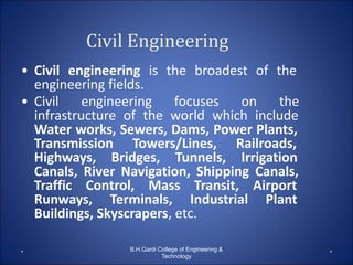 Introduction of Civil Engineering slides | PDF
