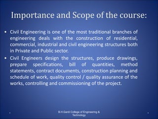 Introduction of Civil Engineering slides | PDF