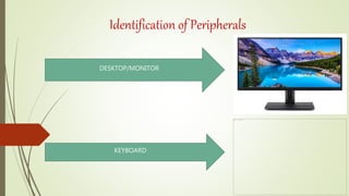 Identification of Peripherals
DESKTOP/MONITOR
KEYBOARD
 