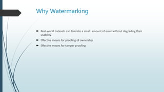 Introduction of database watermarking | PPTX