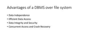 Introduction of dbms | PPTX | Databases | Computer Software and ...