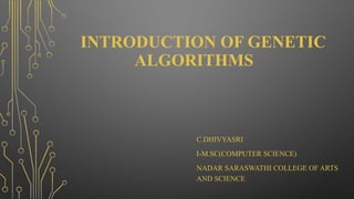 Introduction of Genetic Algorithm in Soft Computing. | PPTX