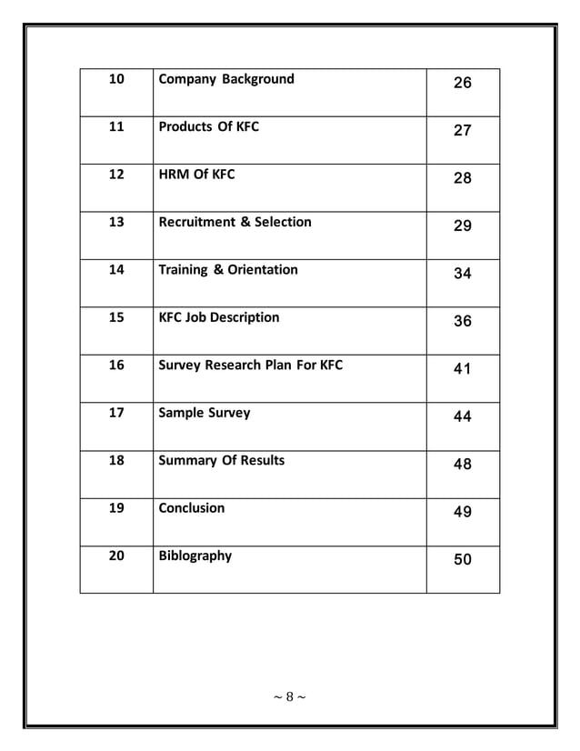 Human Resource Management Of KFC