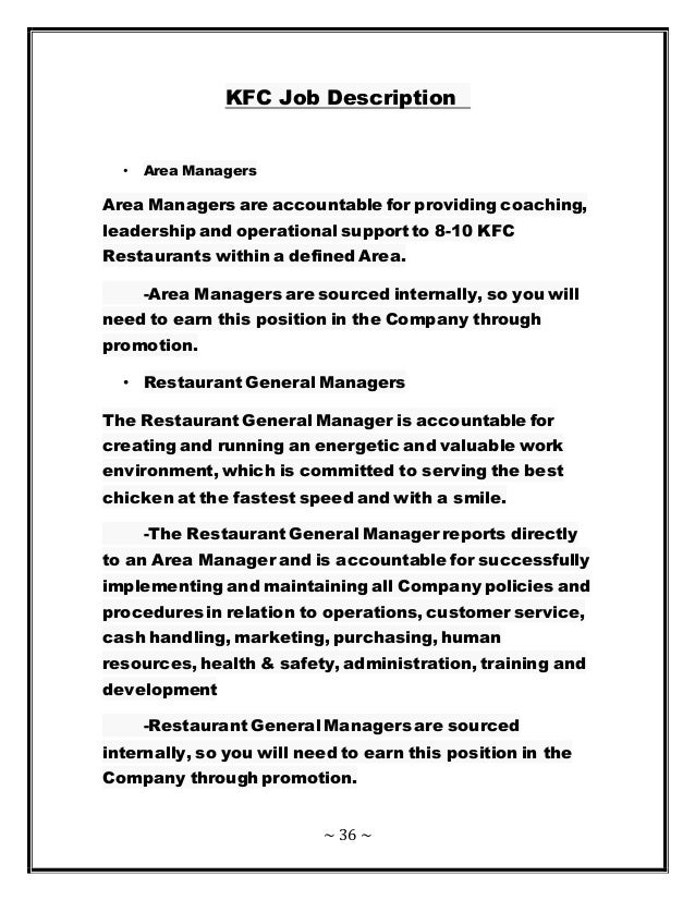 human resource management of kfc 36 638