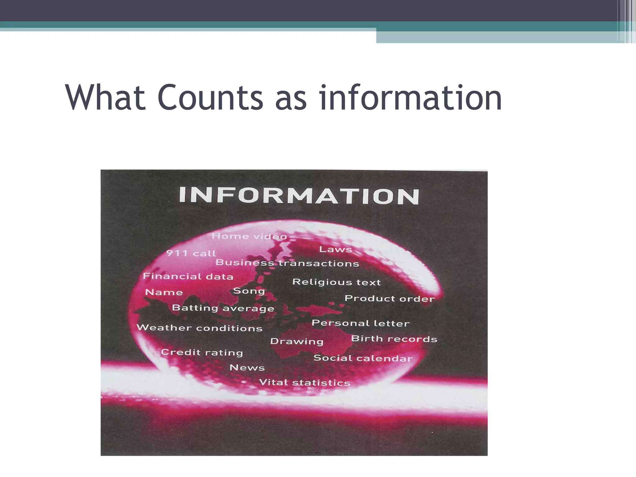 What Counts as information
 