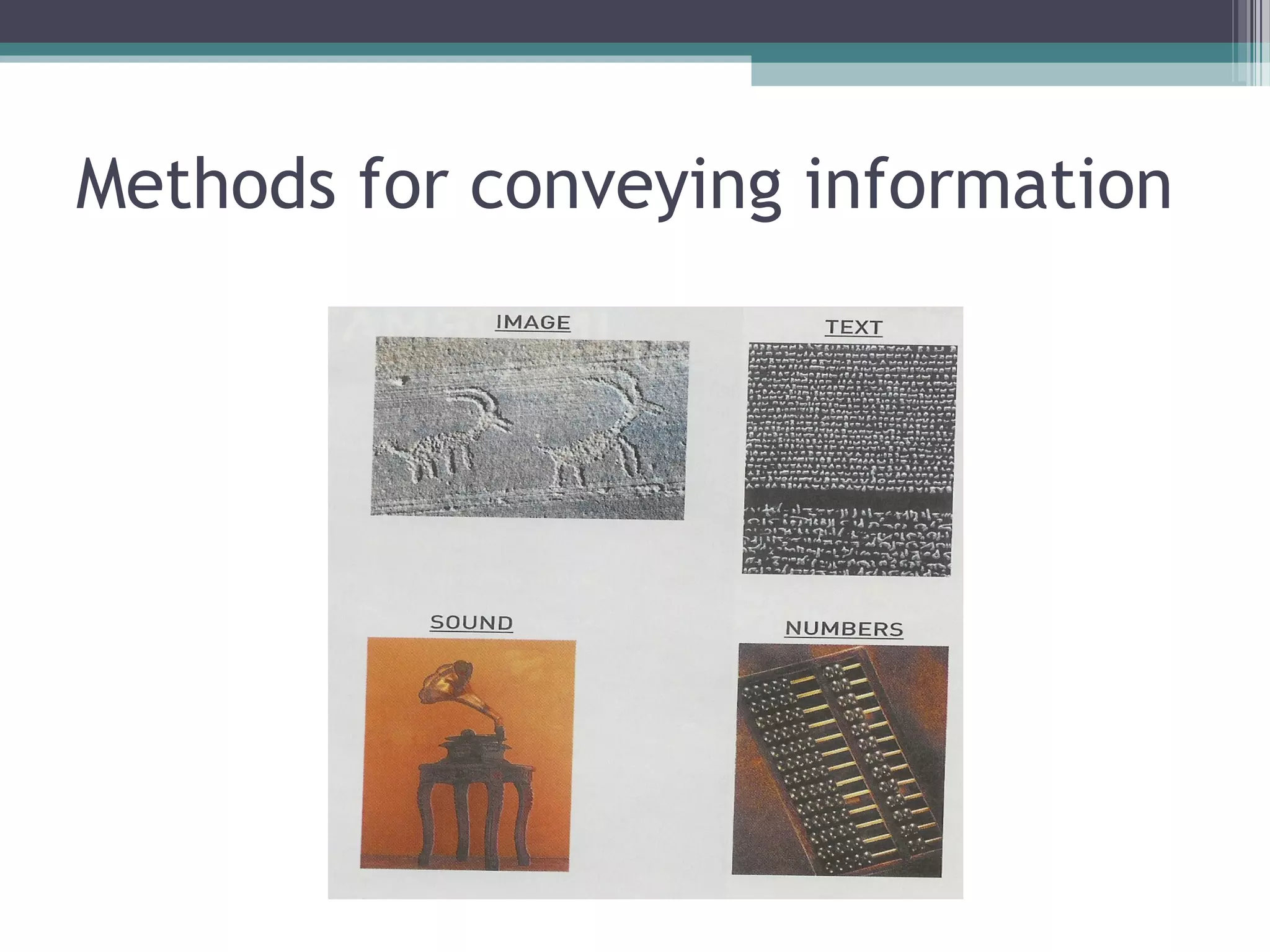 Methods for conveying information
 