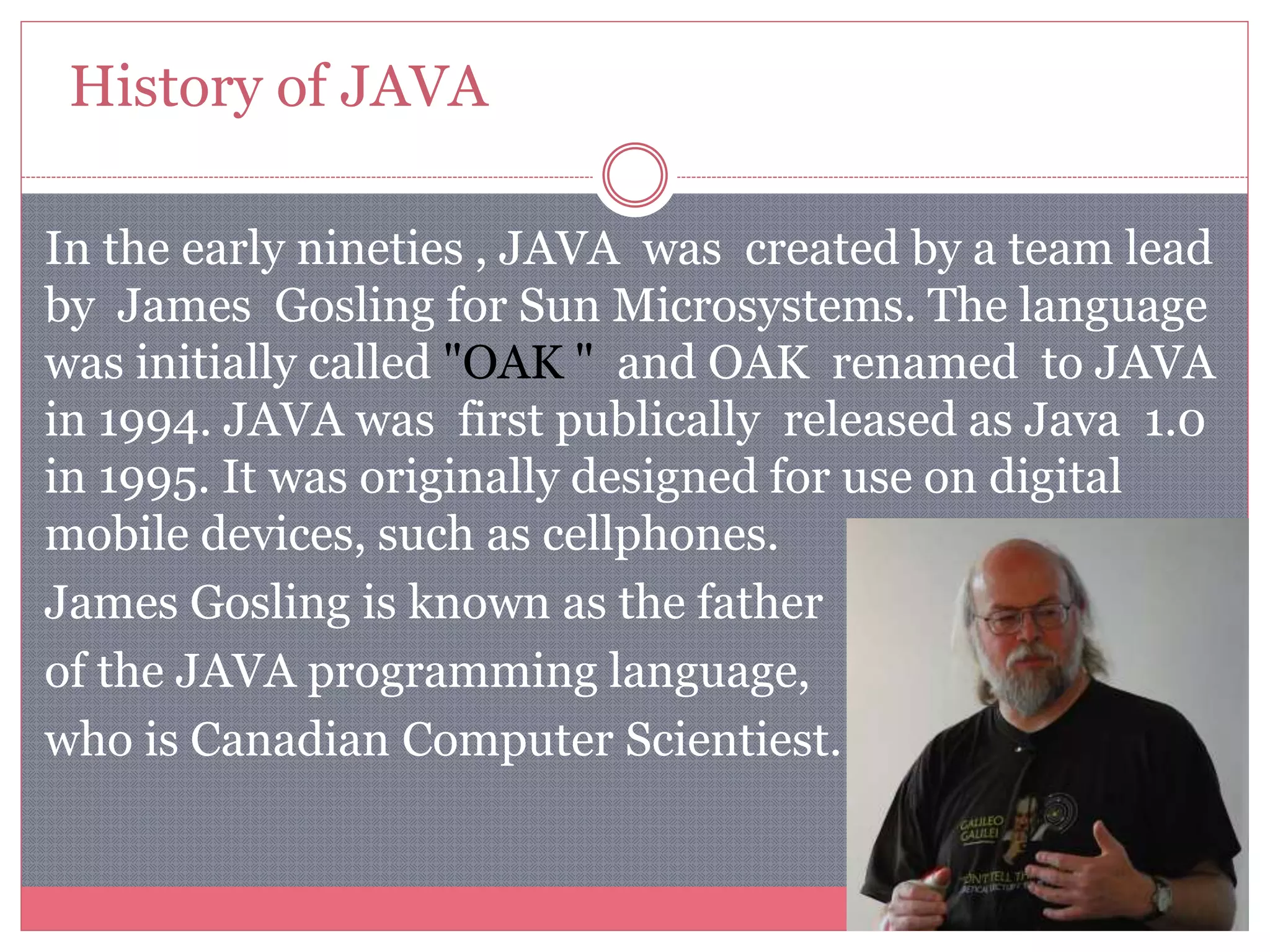 Introduction of java | PPTX