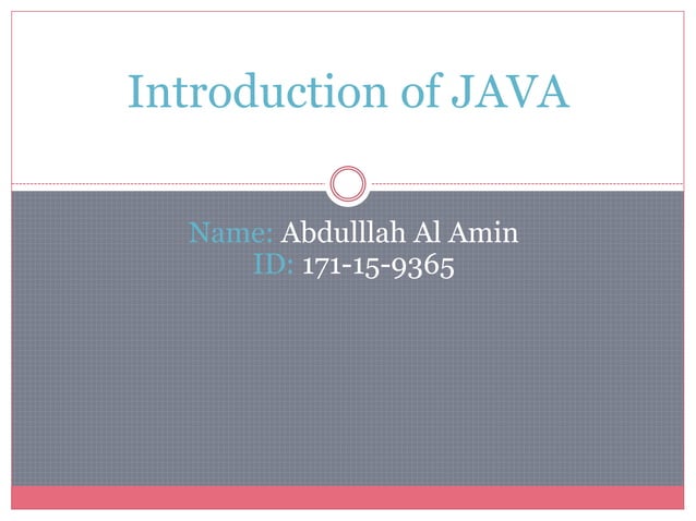 Introduction of java | PPTX
