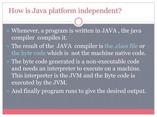 Introduction of java | PPTX