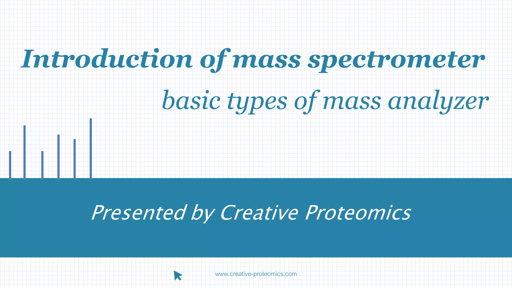 Introduction of mass spectrometer
Presented by Creative Proteomics
www.creative-proteomics.com
basic types of mass analyzer
 