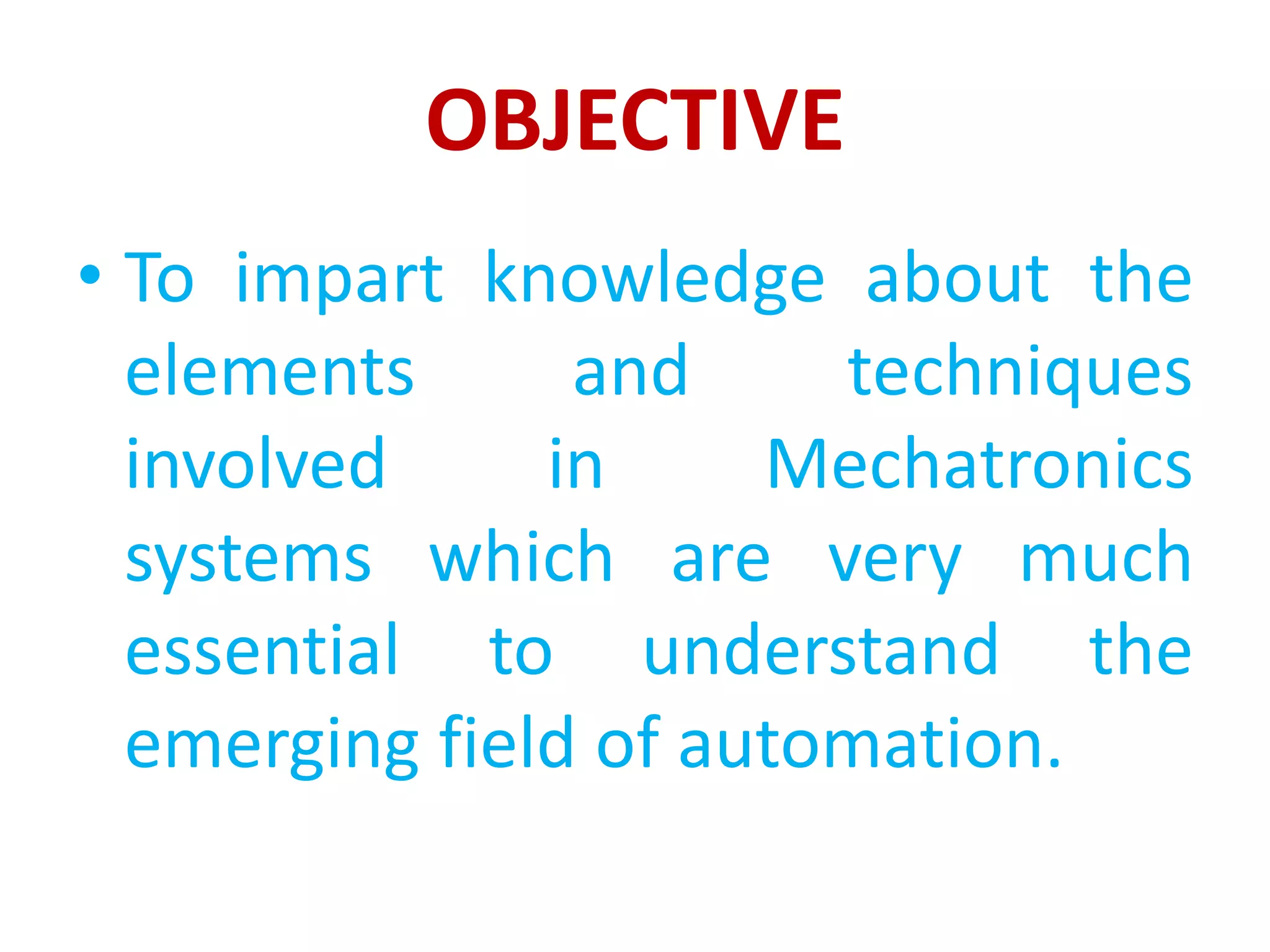 Introduction of Mechatronics | PPT
