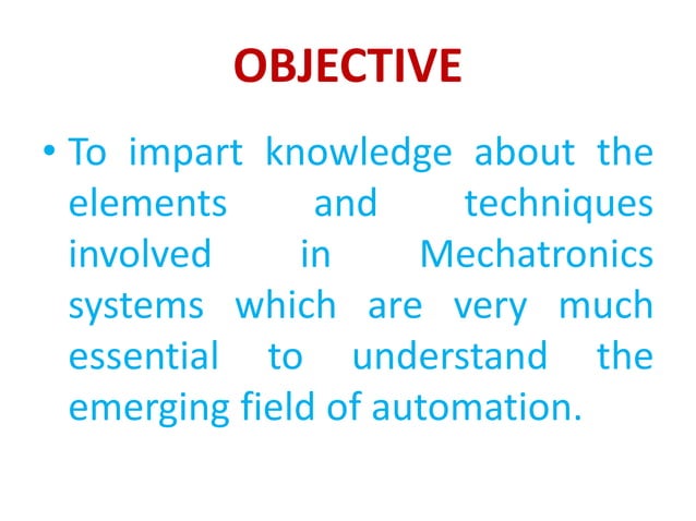 Introduction of Mechatronics | PPT