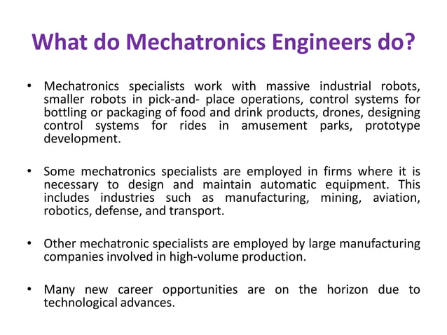 Introduction of Mechatronics | PPT