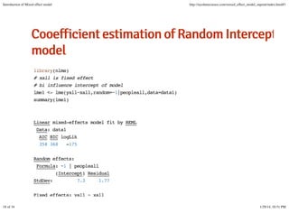Introduction of mixed effect model | PDF