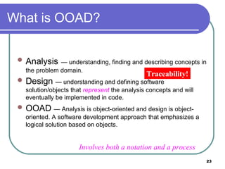 Introduction of object oriented analysis & design by sarmad baloch | PPT