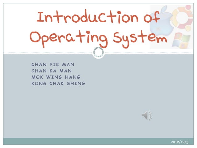 Introduction of operating system | PPT