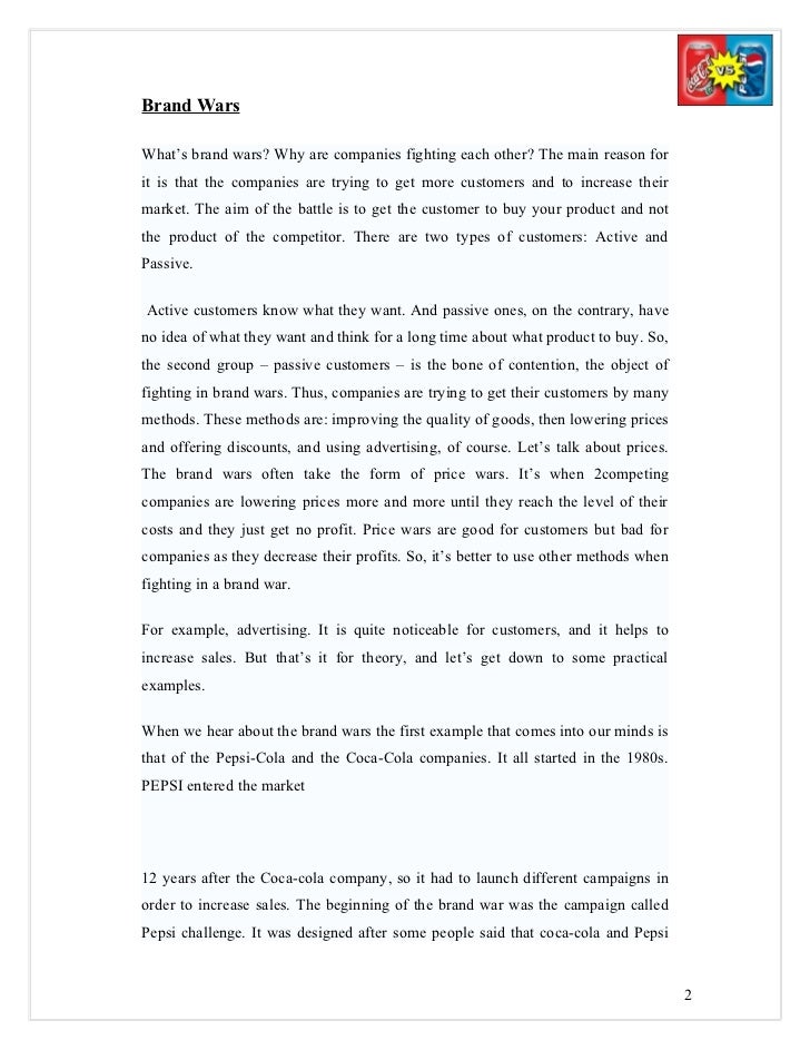 Coke vs pepsi essay