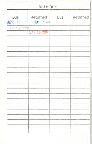 Date Due 
Due Returned Due Returne- 
M' ^ 
'^' ' '" ^ 
^^n n - - 
[jm 1 3 2^^ 
; 
i 
j 
1 
I 
i 
V 
~ 
 