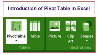 Introduction of Pivot Table in Excel
 