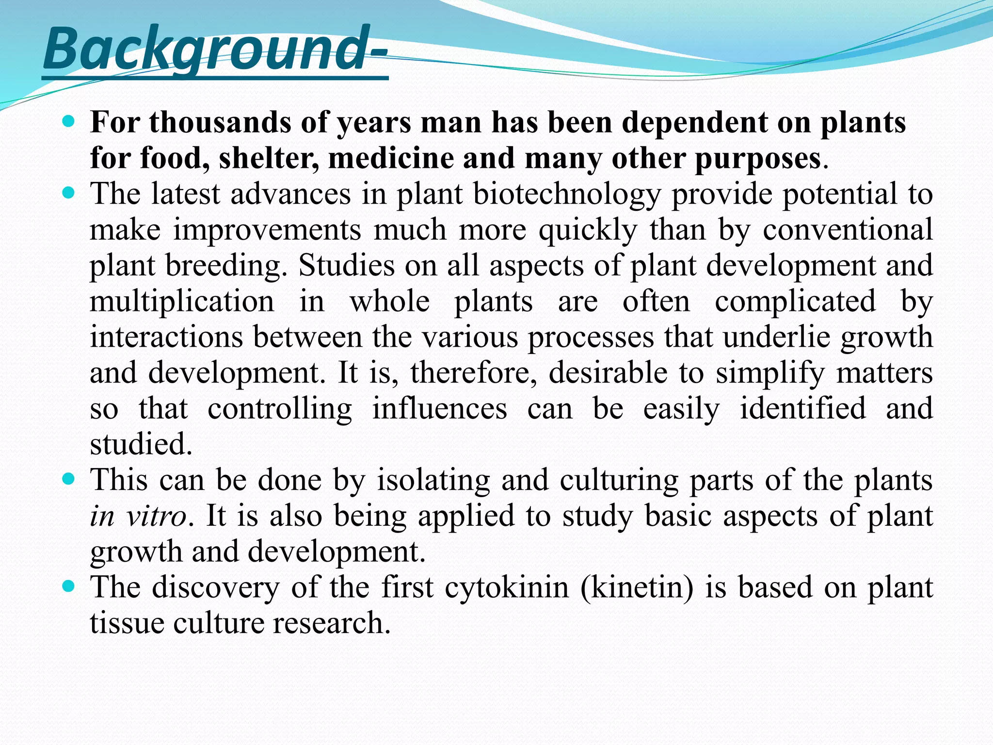 Introduction of plant tissue culture | PPTX