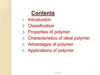 Introduction of polymer | PPTX