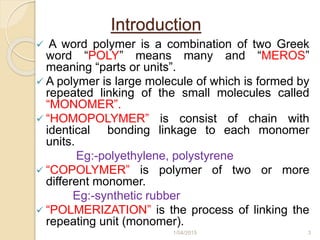 Introduction of polymer | PPTX