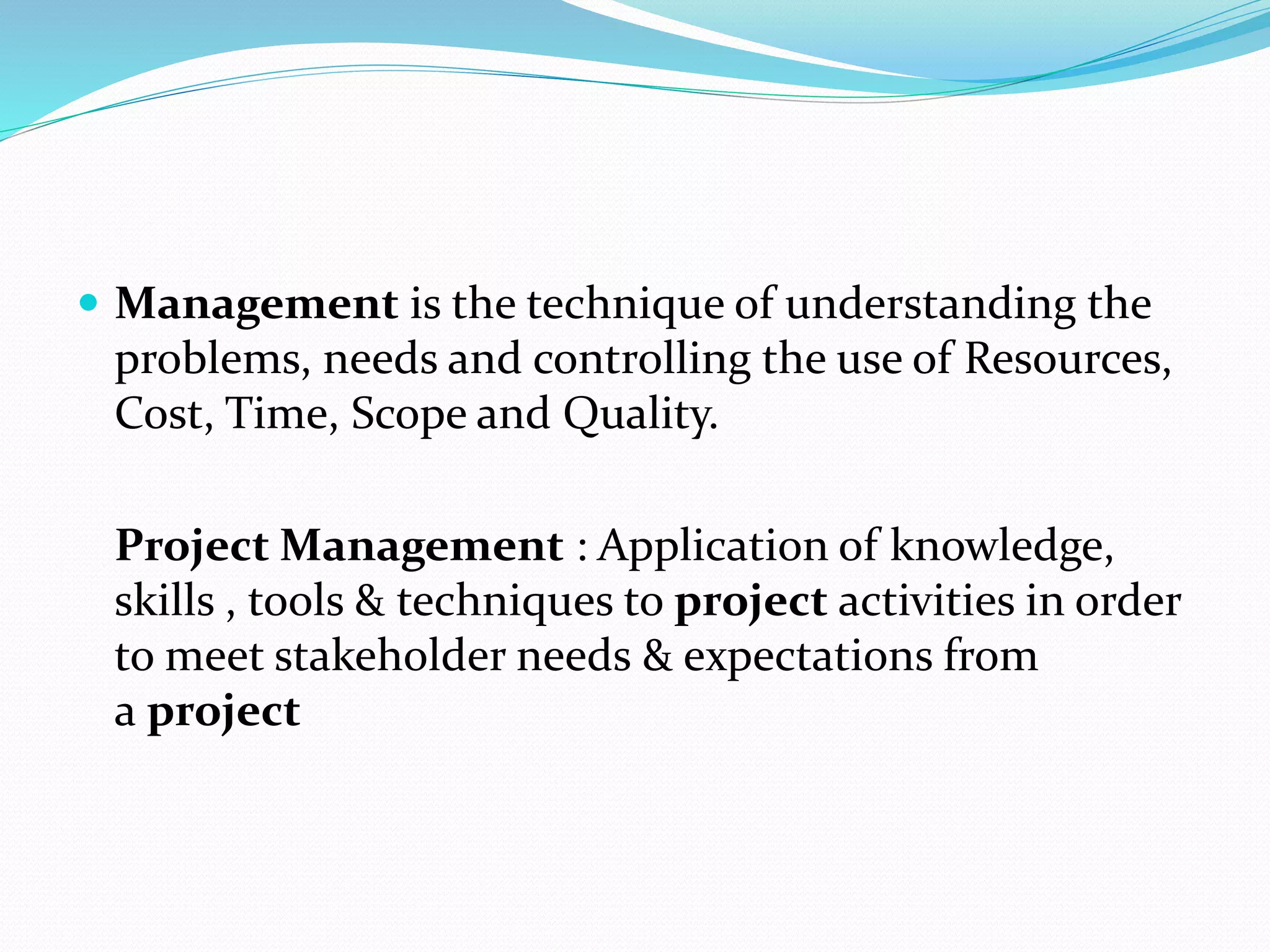 Introduction of project management | PPTX