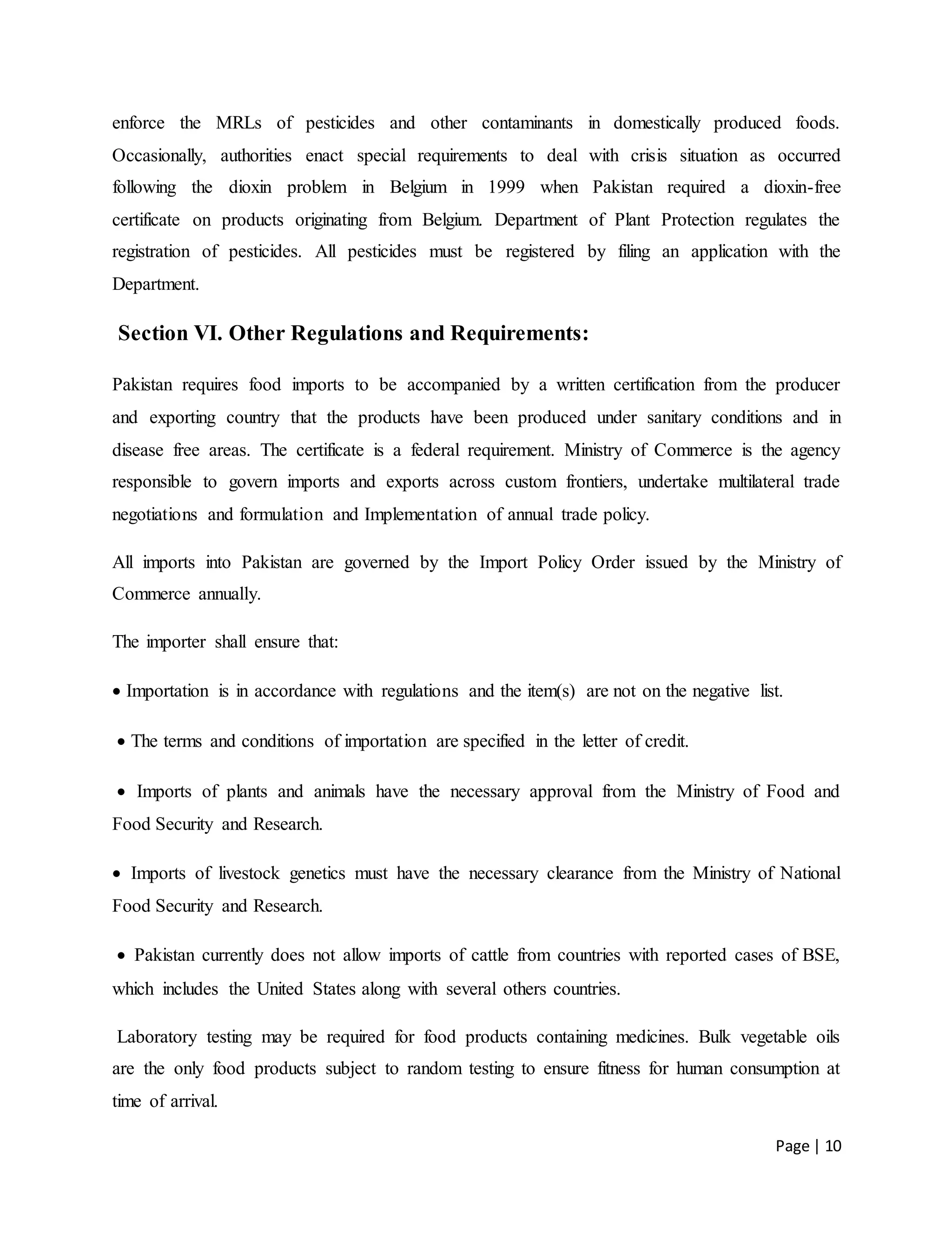 Picture of FOOD REGULATORY AUTHORITIES IN PAKISTAN | DOCX