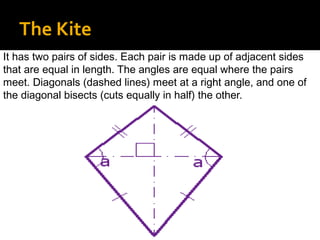 Kite Math Definition Introduction of Quadrilaterals | PPT