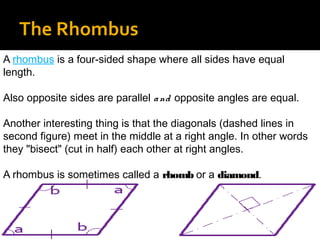 Rhombus Length Introduction of Quadrilaterals | PPT