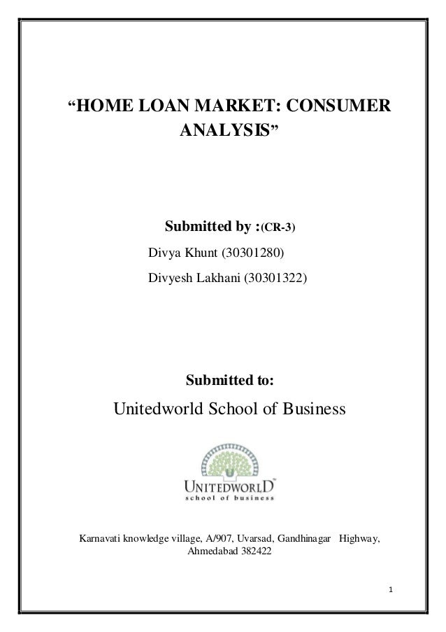 home loan market consumer analysis loan analysis