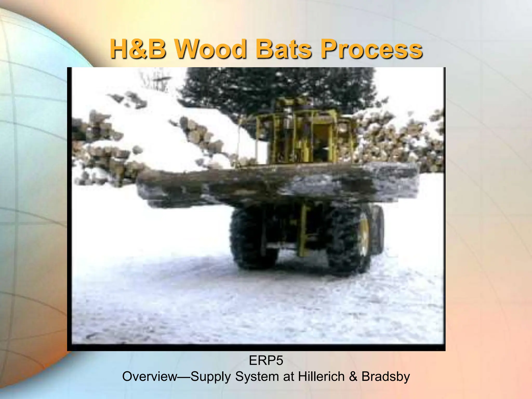 H&B Wood Bats Process
ERP5
Overview—Supply System at Hillerich & Bradsby
 