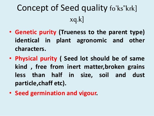 Introduction Of Seed Production