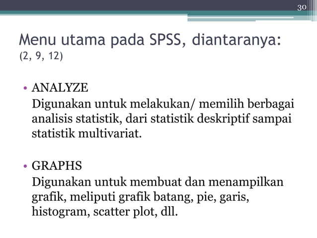 INTRODUCTION OF SPSS ; PENGANTAR SPSS | PPT