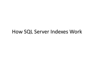 Introduction of sql server indexing