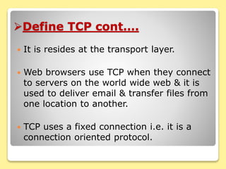 Introduction of tcp, ip & udp | PPT