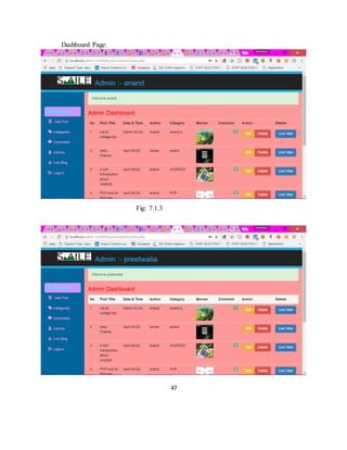 47
Dashboard Page:
Fig: 7.1.3
 