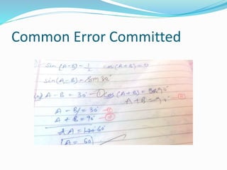 Common Error Committed
 