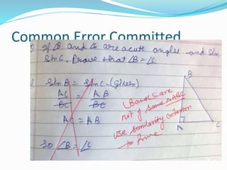 Common Error Committed
 