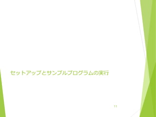 セットアップとサンプルプログラムの実行
11
 