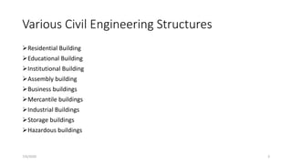 Introduction of various civil engineering structures | PPTX