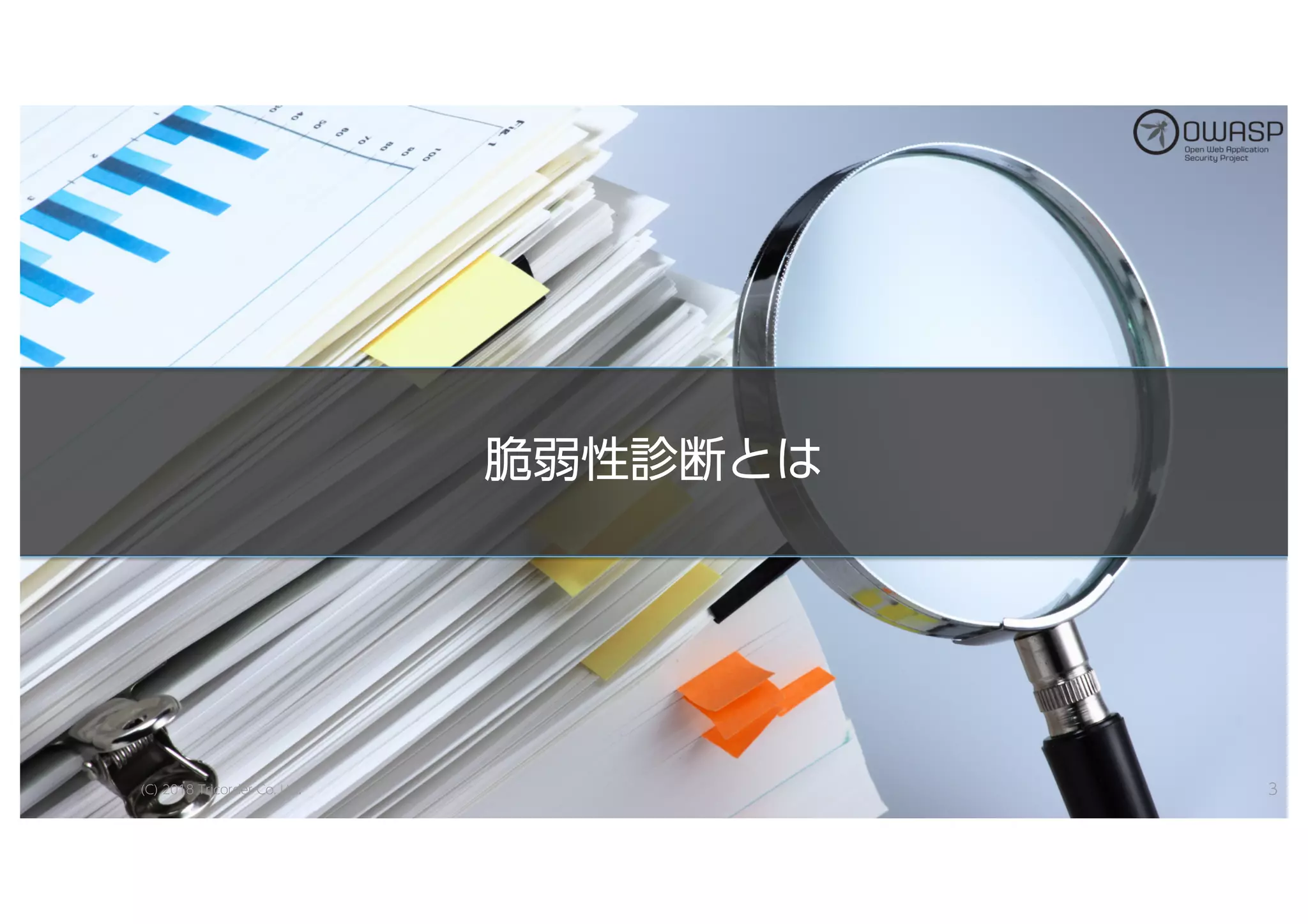 脆脆弱弱性性診診断断ととはは
(C) 2018 Tricorder Co. Ltd. 3
 