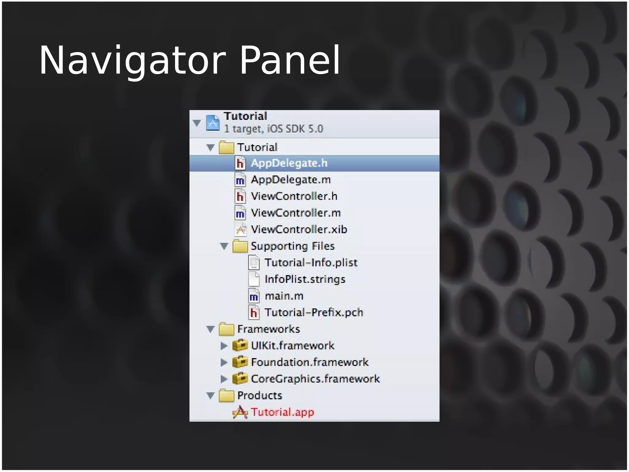 Navigator Panel 
 