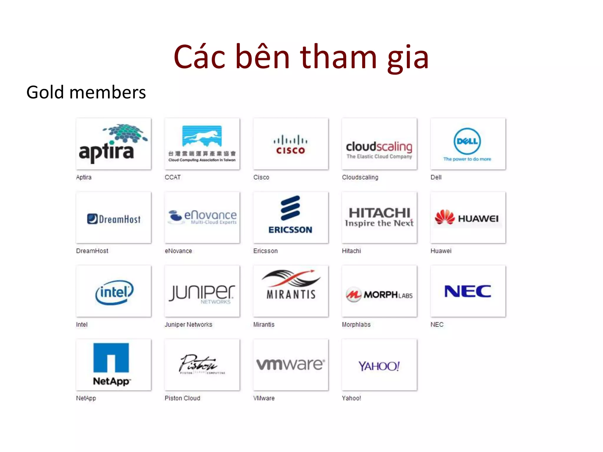 Các bên tham gia
Gold members
 